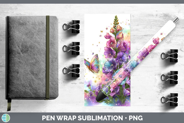 GorgeousFlowers 01 Rainbow Summer Pen Wrap design.