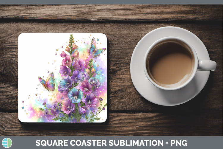 Flowers 01 Rainbow Summer Snapdragon Square Coaster Sublimat