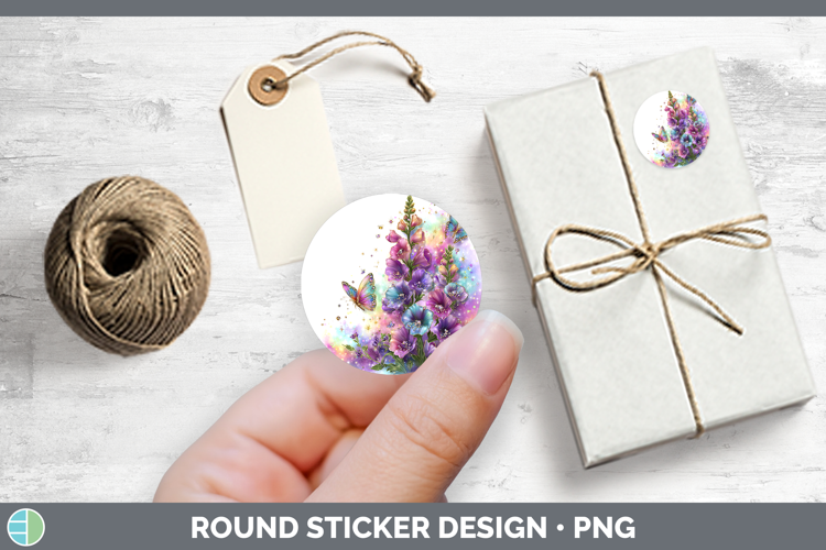 Flowers 01 Rainbow Summer Snapdragon Stickers | Round Labels