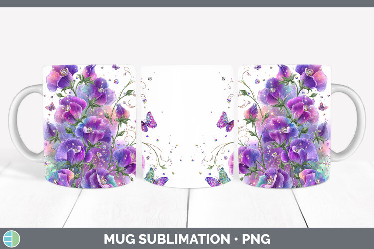 GorgeousFlowers 01 Rainbow Summer Mug Wrap design.