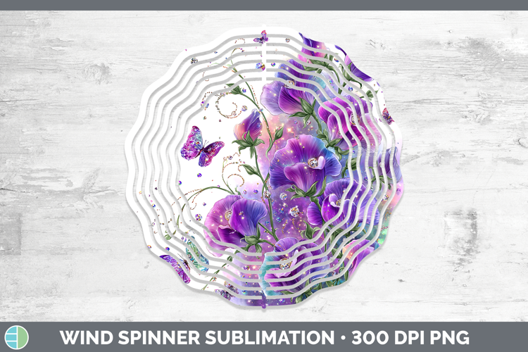 Flowers 01 Rainbow Summer Sweet Pea Wind Spinner Sublimation