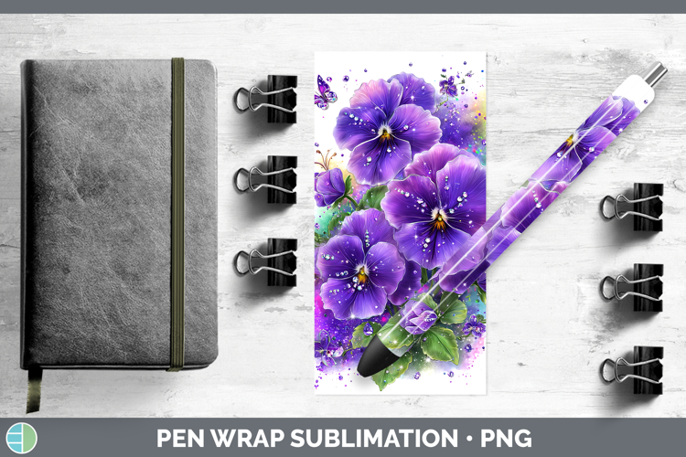 Flowers 01 Rainbow Summer Violet Pen Wrap Sublimation Pen De
