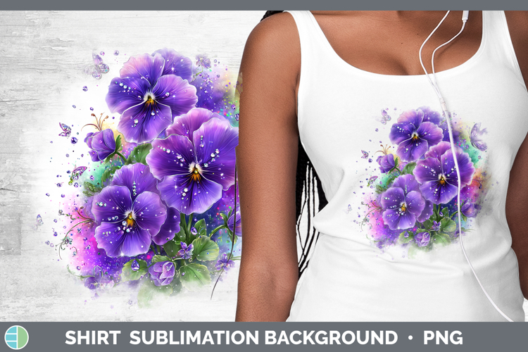 Flowers 01 Rainbow Summer Violet Shirt Sublimation Backgroun