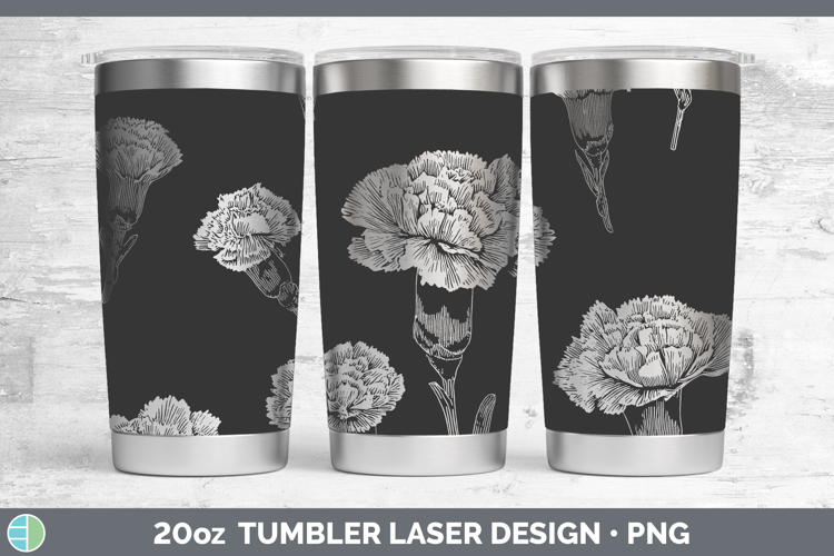 Carnation Flowers 01 Seamless Laser 20oz Tumbler Sublimation