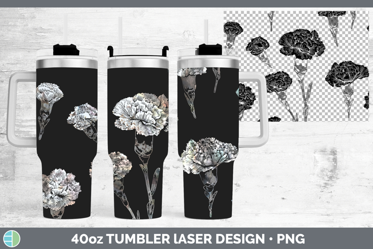 Carnation Flowers 01 Seamless Laser 40oz Tumbler Sublimation
