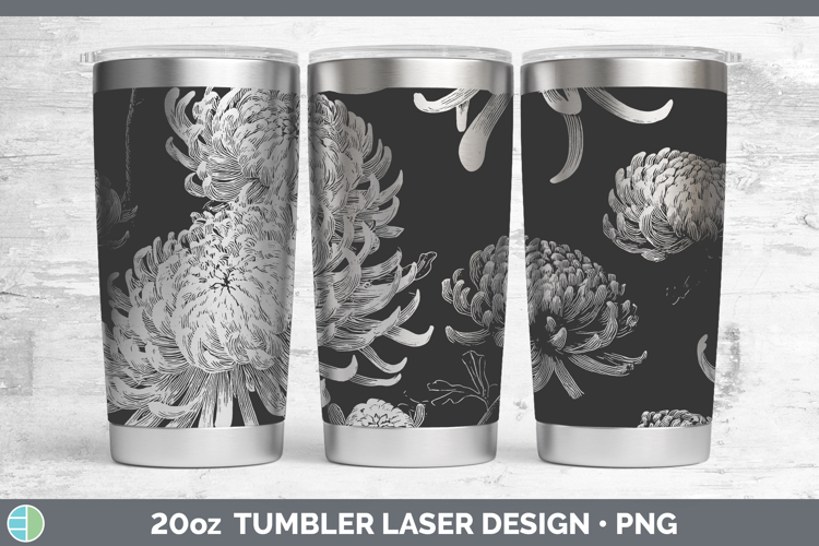 Chrysanthemum Flowers 01 Seamless Laser 20oz Tumbler Sublima