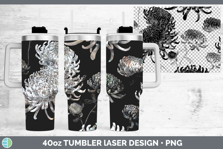 Chrysanthemum Flowers 01 Seamless Laser 40oz Tumbler Sublima