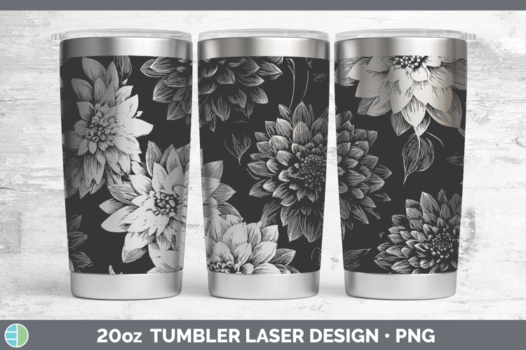 Dahlia Flowers 01 Seamless Laser 20oz Tumbler Sublimation De