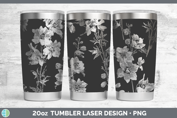 Delphinium Flowers 01 Seamless Laser 20oz Tumbler Sublimatio