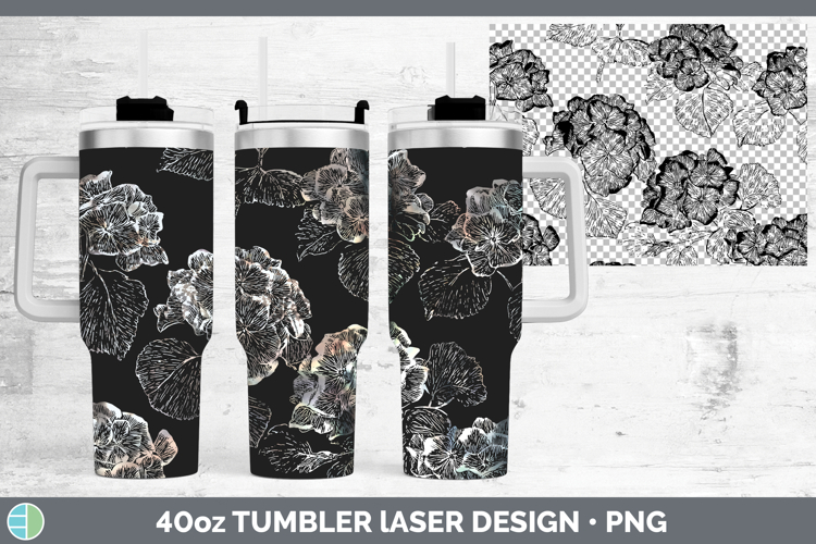 Hydrangea Flowers 01 Seamless Laser 40oz Tumbler Sublimation