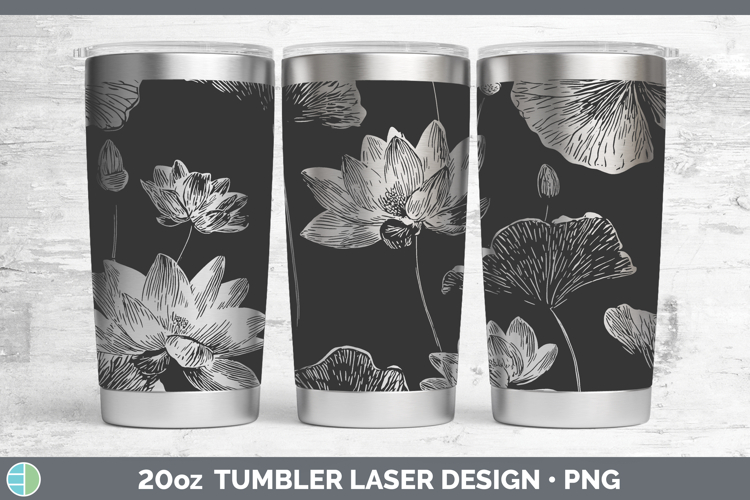 Lotus Flowers 01 Seamless Laser 20oz Tumbler Sublimation Des
