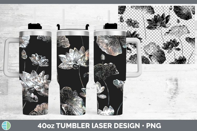Lotus Flowers 01 Seamless Laser 40oz Tumbler Sublimation Des
