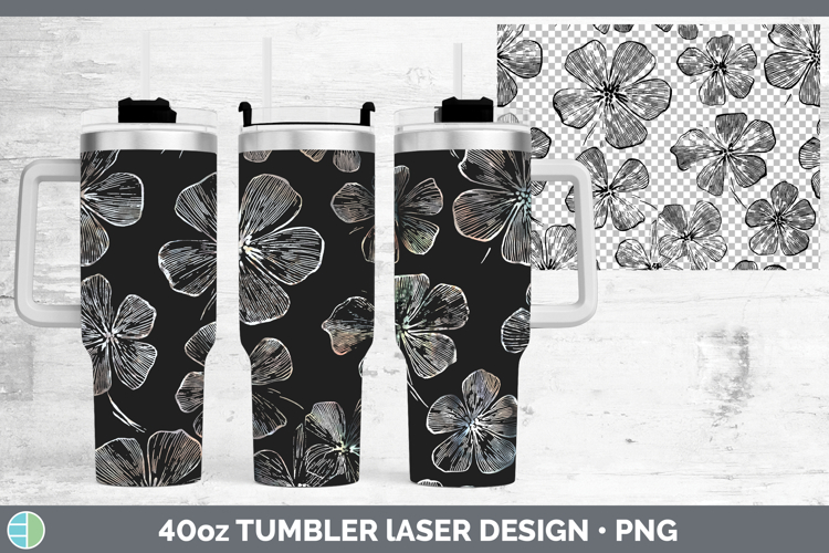 Periwinkle Flowers 01 Seamless Laser 40oz Tumbler Sublimatio
