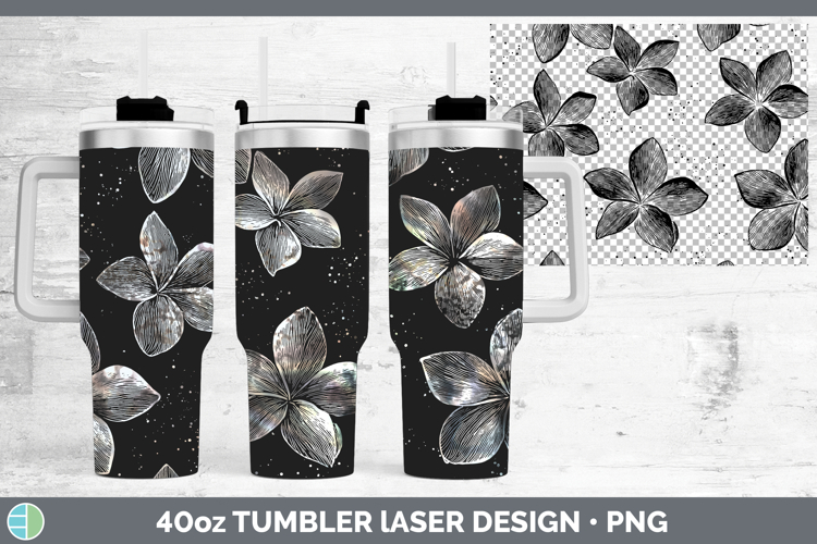 Plumeria Flowers 01 Seamless Laser 40oz Tumbler Sublimation