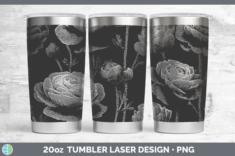 Ranunculus Flowers 01 Seamless Laser 20oz Tumbler Sublimatio
