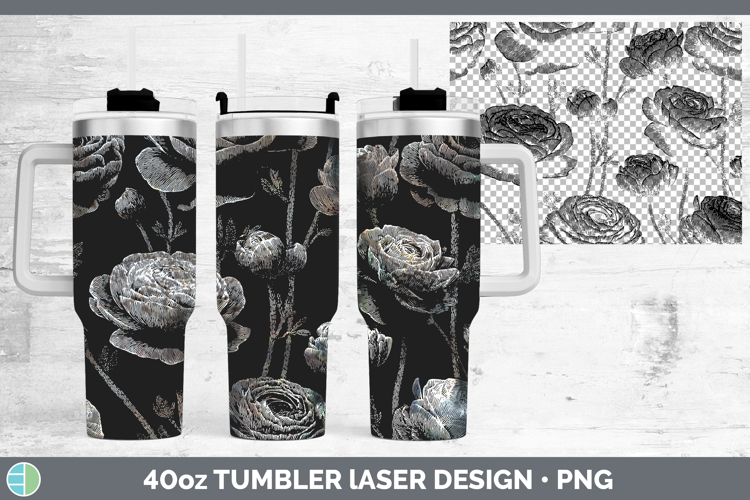 Ranunculus Flowers 01 Seamless Laser 40oz Tumbler Sublimatio