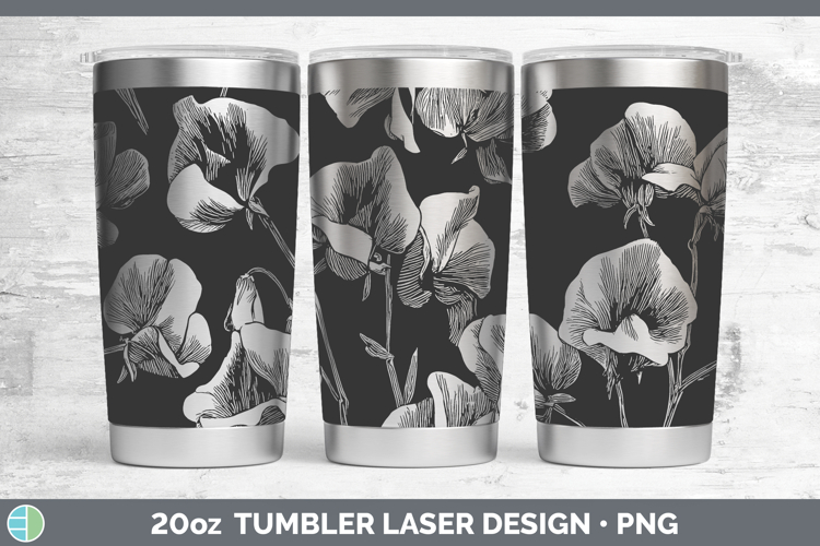 Sweet Pea Flowers 01 Seamless Laser 20oz Tumbler Sublimation