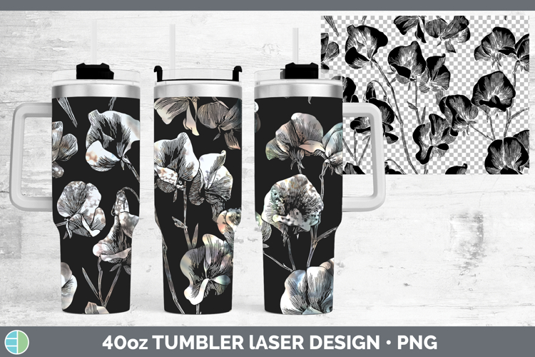 Sweet Pea Flowers 01 Seamless Laser 40oz Tumbler Sublimation