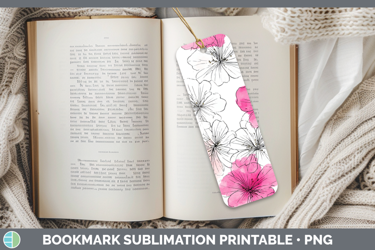 Azalea Flowers 01 Simple Bookmark Sublimation Design