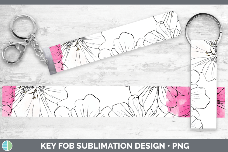 Azalea Flowers 01 Simple Key Fob Sublimation Design