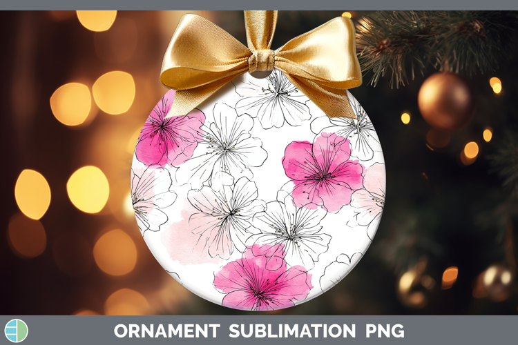 Azalea Flowers 01 Simple Ornament Sublimation Design