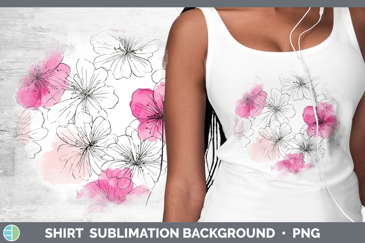 Azalea Flowers 01 Simple Shirt Sublimation Design