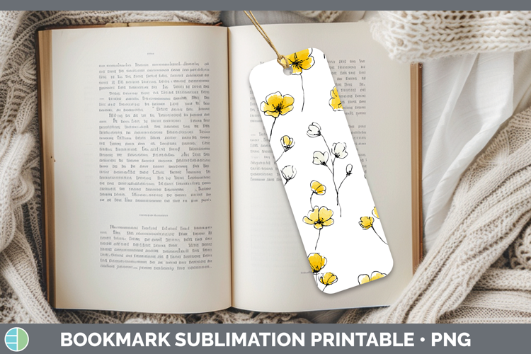 Buttercup Flowers 01 Simple Bookmark Sublimation Design