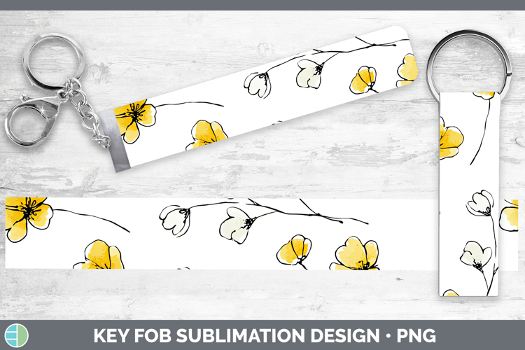 Buttercup Flowers 01 Simple Key Fob Sublimation Design