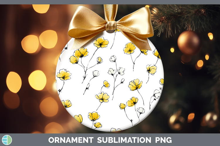 Buttercup Flowers 01 Simple Ornament Sublimation Design