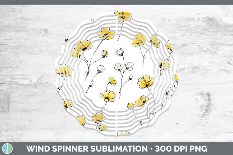 Buttercup Flowers 01 Simple Wind Spinner Sublimation Design
