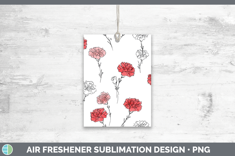 Carnation Flowers 01 Simple Air Freshener Sublimation Design