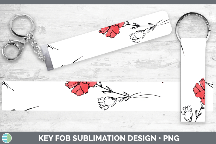 Carnation Flowers 01 Simple Key Fob Sublimation Design