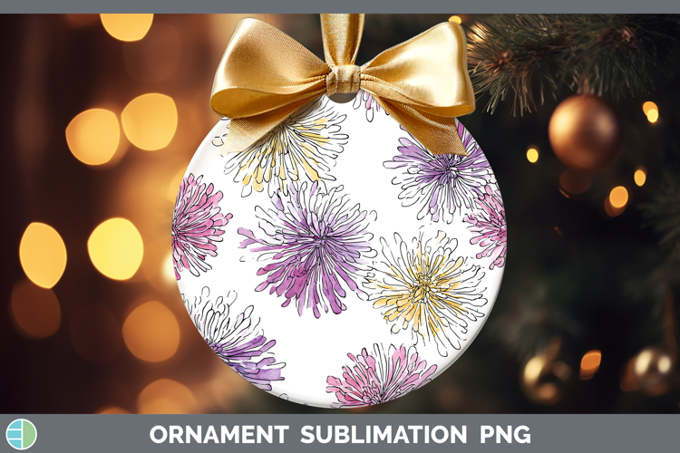 Chrysanthemum Flowers 01 Simple Ornament Sublimation Design