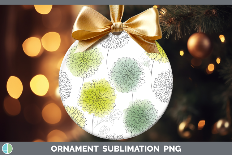 Dahlia Flowers 01 Simple Ornament Sublimation Design