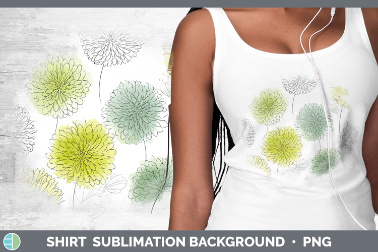 Dahlia Flowers 01 Simple Shirt Sublimation Design