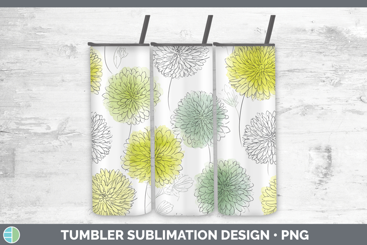 Dahlia Flowers 01 Simple Tumbler Sublimation Design