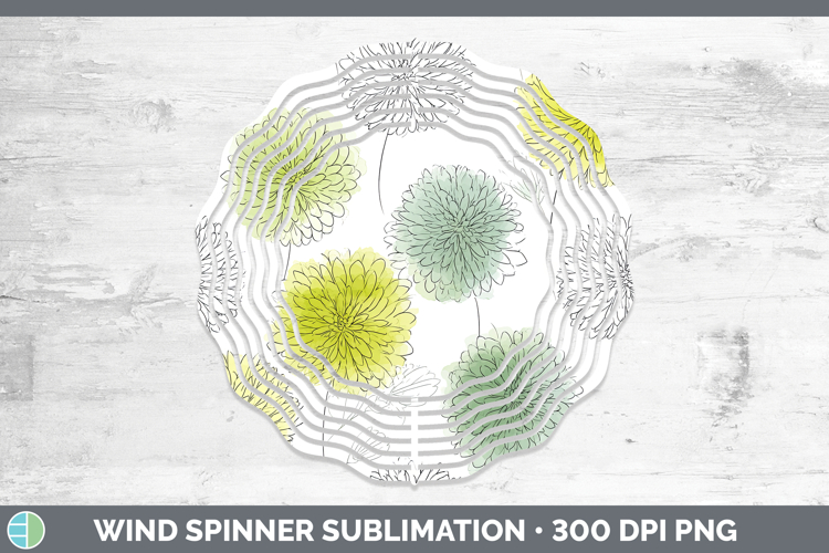 Dahlia Flowers 01 Simple Wind Spinner Sublimation Design
