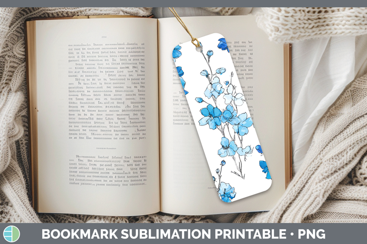 Delphinium Flowers 01 Simple Bookmark Sublimation Design