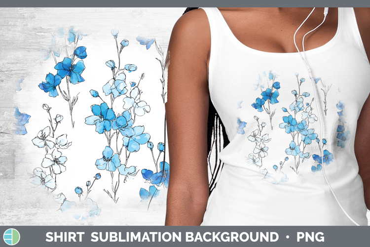 Delphinium Flowers 01 Simple Shirt Sublimation Design