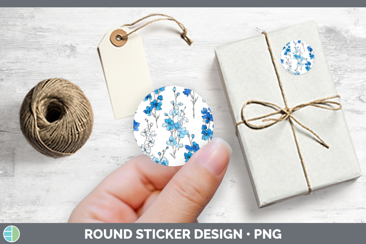 Delphinium Flowers 01 Simple Stickers Design