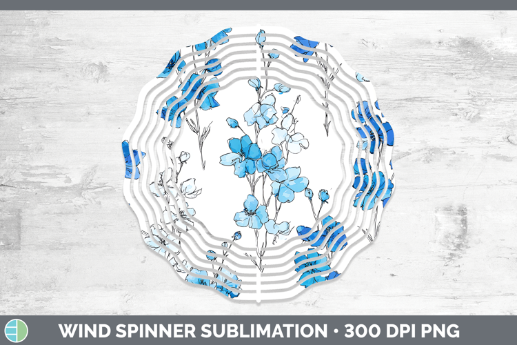 Delphinium Flowers 01 Simple Wind Spinner Sublimation Design
