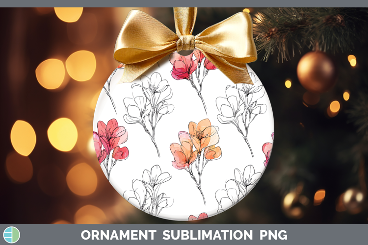 Freesia Flowers 01 Simple Ornament Sublimation Design
