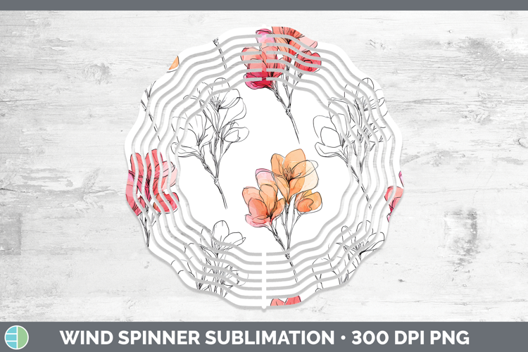 Freesia Flowers 01 Simple Wind Spinner Sublimation Design