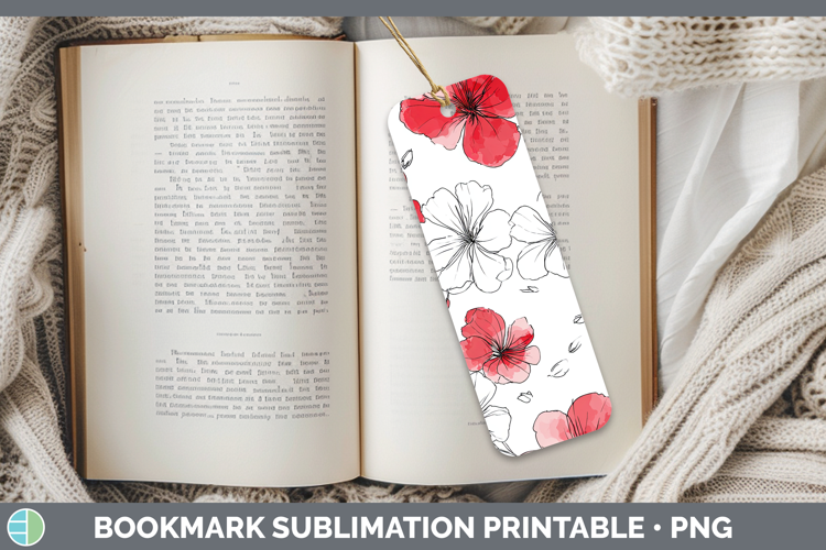 Geranium Flowers 01 Simple Bookmark Sublimation Design