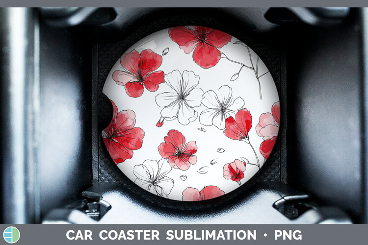 GorgeousFlowers 01 Simple Car Coaster design.
