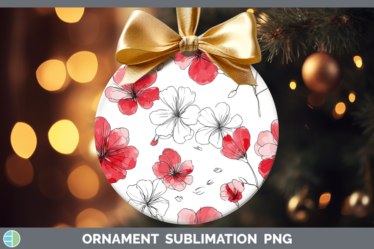 Geranium Flowers 01 Simple Ornament Sublimation Design