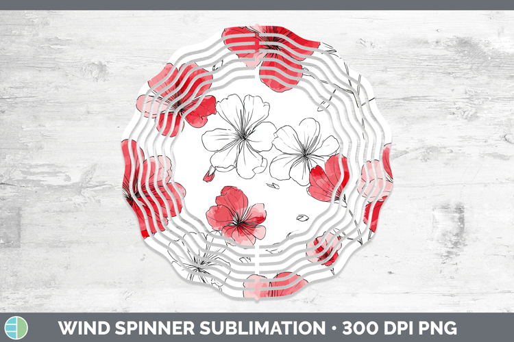 Geranium Flowers 01 Simple Wind Spinner Sublimation Design