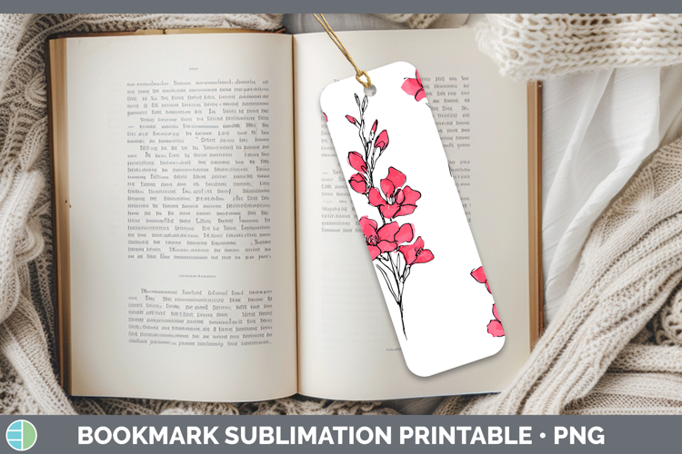 Gladiolus Flowers 01 Simple Bookmark Sublimation Design