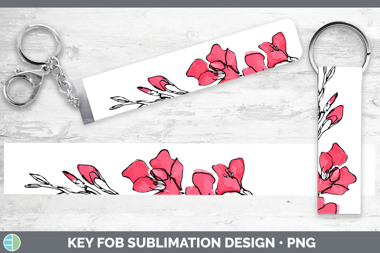 Gladiolus Flowers 01 Simple Key Fob Sublimation Design