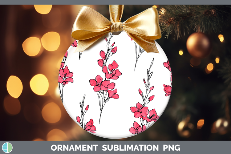 Gladiolus Flowers 01 Simple Ornament Sublimation Design
